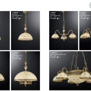 Candelabru cu 6 brate din alama cu sticla decorata design italian 6208 201460 universul-luminii.ro
