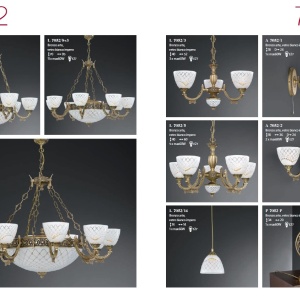 Candelabru cu 8 brate clasic design italian din alama, sticla 7052 RA-L. 7052/8+3 201650 universul-luminii.ro