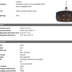 Candelabru design elegant LUX Tissot L, bronz 205440 universul-luminii.ro
