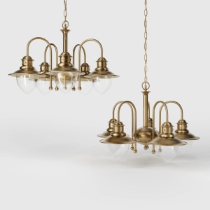 Candelabru design italian din alama si sticla Al Mare - Img 2