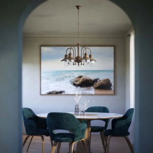 Candelabru design italian din alama si sticla Al Mare - Img 12