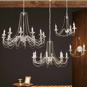 Candelabru design rustic cu 3 brate Vela, ivory 211840 universul-luminii.ro