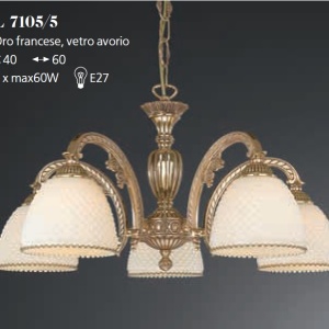 Candelabru din alama 5 brate design italian 7105 201620 universul-luminii.ro