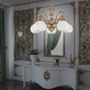 Candelabru din alama cu 5 brate design italian 8500 204690 universul-luminii.ro