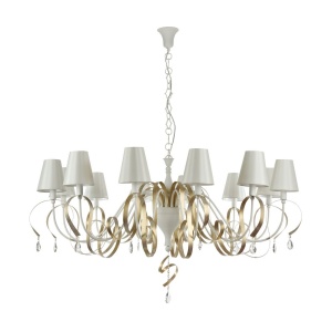 Candelabru elegant cu 12 brate, design modern Intreccio alb MYARM010-12-W 181470 universul-luminii.ro