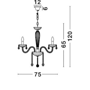 Candelabru elegant cu cristale K9 Connor 8L - Img 3