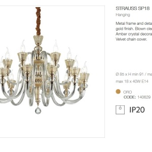 Candelabru elegant stil clasic cu 18 brate STRAUSS SP18 140629 50710 universul-luminii.ro