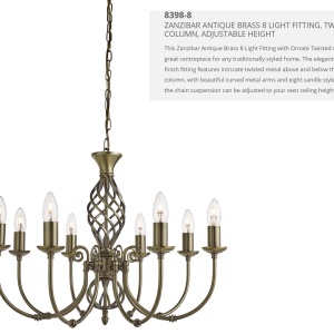 Candelabru elegant stil clasic Zanzibar alama 8L 8398-8 SRT - Img 2
