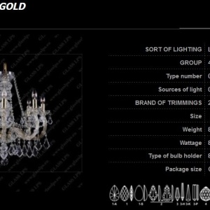 Candelabru Maria Theresa cu 8 brate, cristal Bohemia L14 011/08/2 175290 universul-luminii.ro