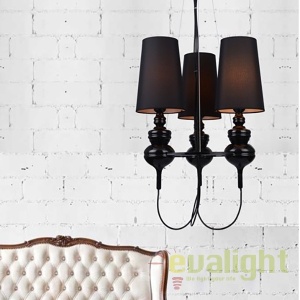 Candelabru modern design elegant Baroco 3 Black 44840 universul-luminii.ro
