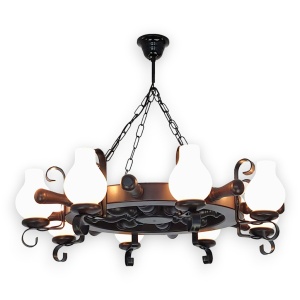 Candelabru rustic fabricat manual din lemn 8 brate Timona WOOD-TI-SP8D50 577660 universul-luminii.ro