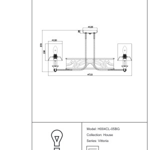 Candelabru stil clasic 71cm Vittoria MYH004CL-05BG 71330 universul-luminii.ro