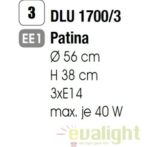 Candelabru stil clasic cu 3 brate Maja DLU 1700/3 Patina OR 51510 universul-luminii.ro