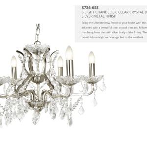 Candelabru stil clasic cu 6 brate Paris argintiu satin 8736-6SS SRT 179760 universul-luminii.ro