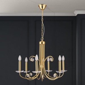 Candelabru stil clasic cu cristal K9 ARIANE 6L auriu 234900 universul-luminii.ro