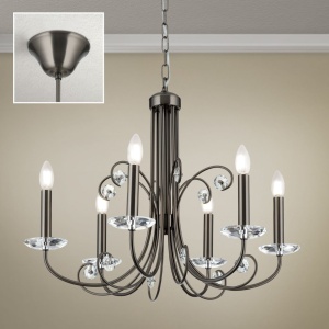 Candelabru stil clasic cu cristal K9 ARIANE 6L nickel inchis 156400 universul-luminii.ro