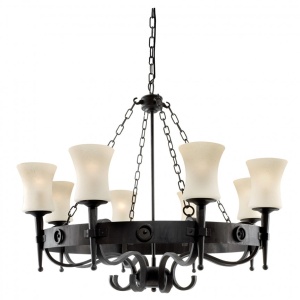 Candelabru stil rustic Cartwheel 8L 0818-8BK SRT - Img 1