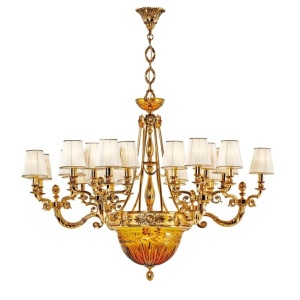 Candelabru XXL clasic LUX realizat manual Amber