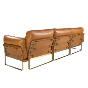 Coltar LUX design italian cu sezlong stanga Cowhide camel - Img 2