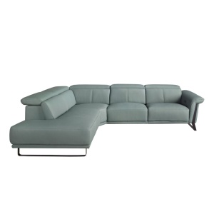 Coltar LUX design italian cu sezlong stanga si functia relax Cowhide verde turcoaz - Img 2