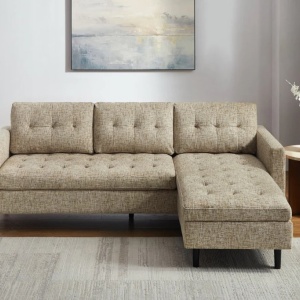 Coltar modern, Tesatura Structurata Bej STOCKHOLM 220cm - Img 3