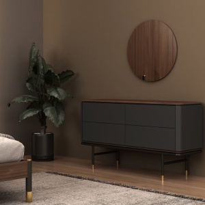 Comoda deosebita design LUX Dark Grey-Walnut 140x45cm - Img 4