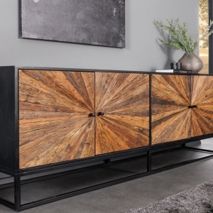 Comoda design industrial vintage Barracuda 180cm, maro - Img 2