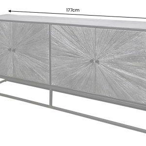 Comoda design industrial vintage Barracuda 180cm, maro - Img 12