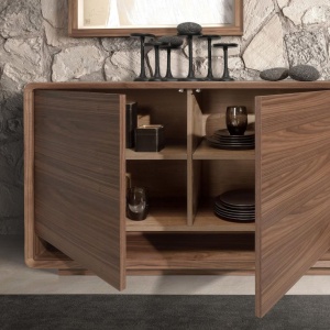Comoda design LUX cu 3 usi Walnut - Img 4