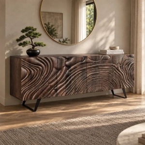 Comoda din lemn cu model 3D ZEN FLUID 175cm