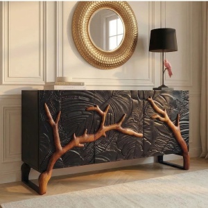 Comoda din lemn masiv FOREST 160cm lemn de mango - Img 7