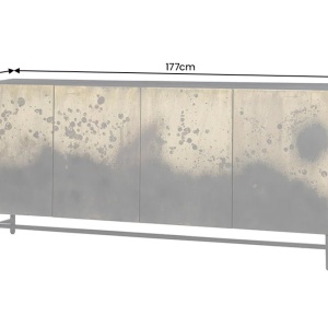 Comoda lemn masiv de mango negru cu auriu OXID 180cm - Img 13