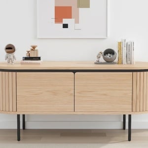 Comoda TV cu furnir de stejar ATELIER 120cm - Img 4