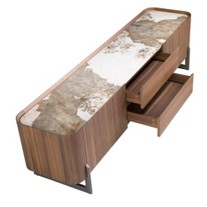 Comoda TV deosebita design LUX Walnut-Marble - Img 5
