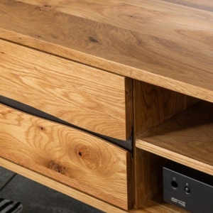 Comoda TV design industrial Living Edge 160cm, stejar salbatic - Img 6