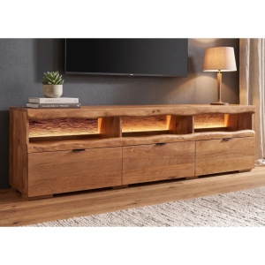 Comoda TV din lemn de mango cu iluminare LED GRAND 180cm - Img 4