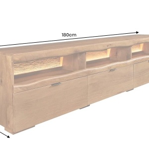 Comoda TV din lemn de mango cu iluminare LED GRAND 180cm - Img 14