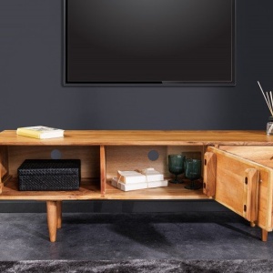 Comoda TV din lemn de salcam cu model 3D Alpine 145cm - Img 5