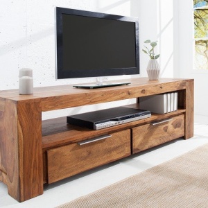 Comoda TV din lemn de trandafir, Makassar 135cm Sheesham - Img 5