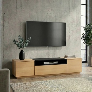 Comoda TV LOFT 160cm natur/ negru