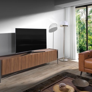 Comoda TV moderna design LUX Walnut and Black - Img 6