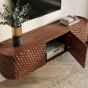Comoda TV suspendata cu model 3D tip fagure ADLON 160cm - Img 2