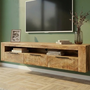 Comoda TV suspendata industrial style Iron Craft mango natur, 160cm - Img 4