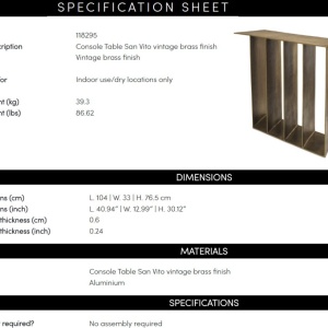 Consola design LUX realizata manual din aluminiu San Vito - Img 8