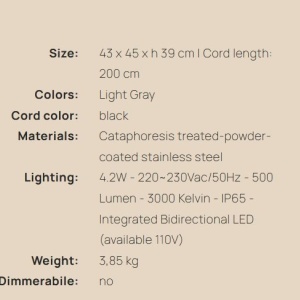 Corp de iluminat LED exterior, IP65, BANG STEP LIGHT LARGE Light Gray 170350 universul-luminii.ro