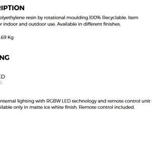 CORP DE ILUMINAT LED RGB DECORATIV THE SECOND LIGHT 75cm 91290 universul-luminii.ro