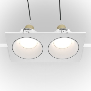 Corp incastrabil cu 2 spoturi design tehnic Zoom alb 62820 universul-luminii.ro