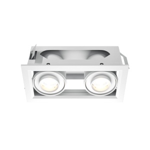 Corp incastrabil cu 2 spoturi LED directionabile Metal Modern alb