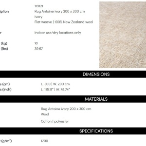 Covor design LUX din lana din Noua Zeelanda, Antoine 200x300cm - Img 4