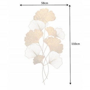 Decoratiune de perete frunze de ginkgo filigran, Ginkgo 110cm auriu - Img 2